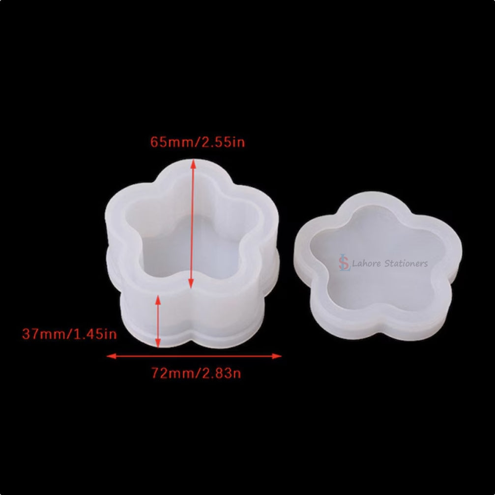 Flower Shape Jewelry Storage Box Silicone Mold for Epoxy Resin, Candle, Concrete & Plaster DIY