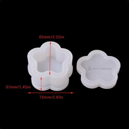 Flower Shape Jewelry Storage Box Silicone Mold for Epoxy Resin, Candle, Concrete & Plaster DIY