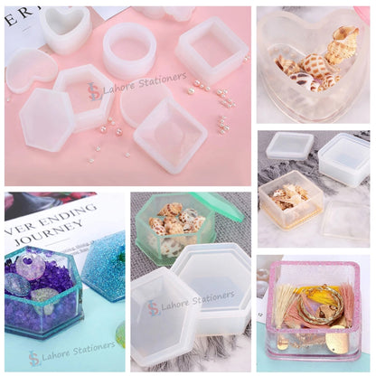 Flower Shape Jewelry Storage Box Silicone Mold for Epoxy Resin, Candle, Concrete & Plaster DIY