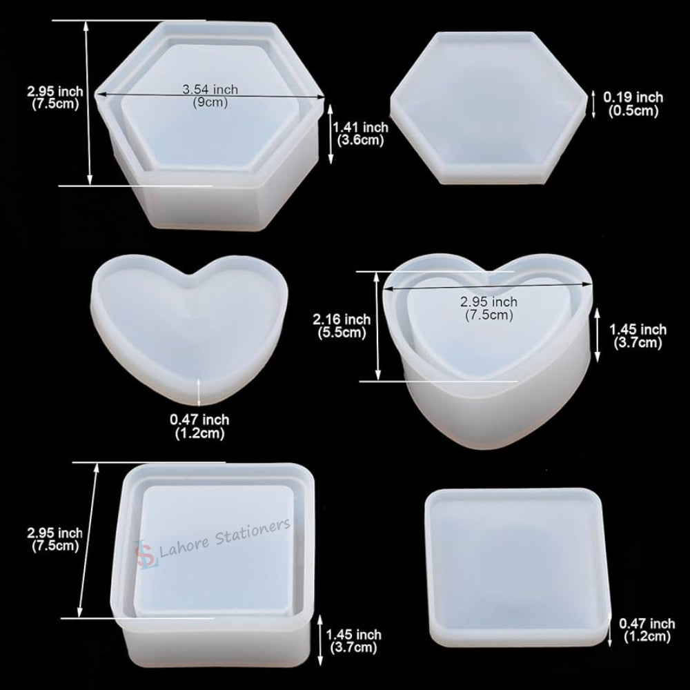 Flower Shape Jewelry Storage Box Silicone Mold for Epoxy Resin, Candle, Concrete & Plaster DIY
