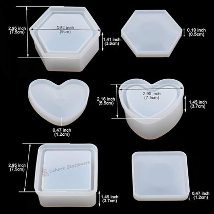 Square Shape Jewelry Storage Box Silicone Mold for Epoxy Resin, Candle Making, Concrete & Plaster DIY