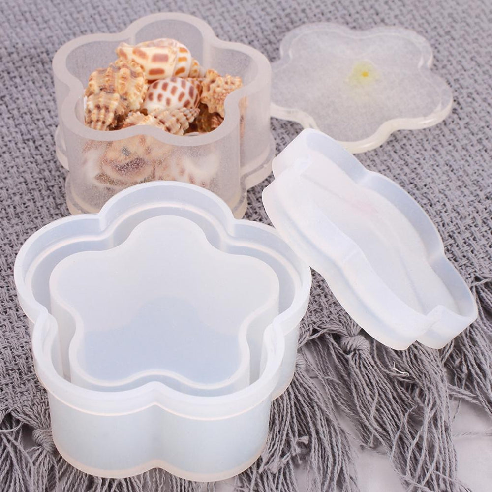 Different Shape Design Jewelry Storage Box Silicone Mold for Epoxy Resin, Candle Making, Concrete & Plaster DIY