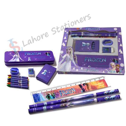 Frozen Stationery Geometry Set Pencil Eraser Scale Sharpener Crayon Color.