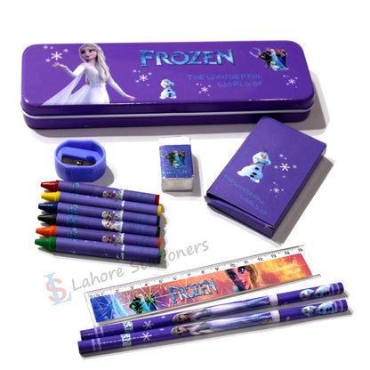 Frozen Stationery Geometry Set Pencil Eraser Scale Sharpener Crayon Color.