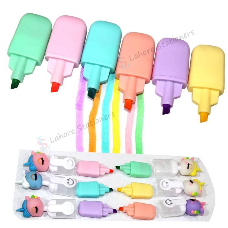 Unicorn Highlighters Pen Pack of 6 Colors