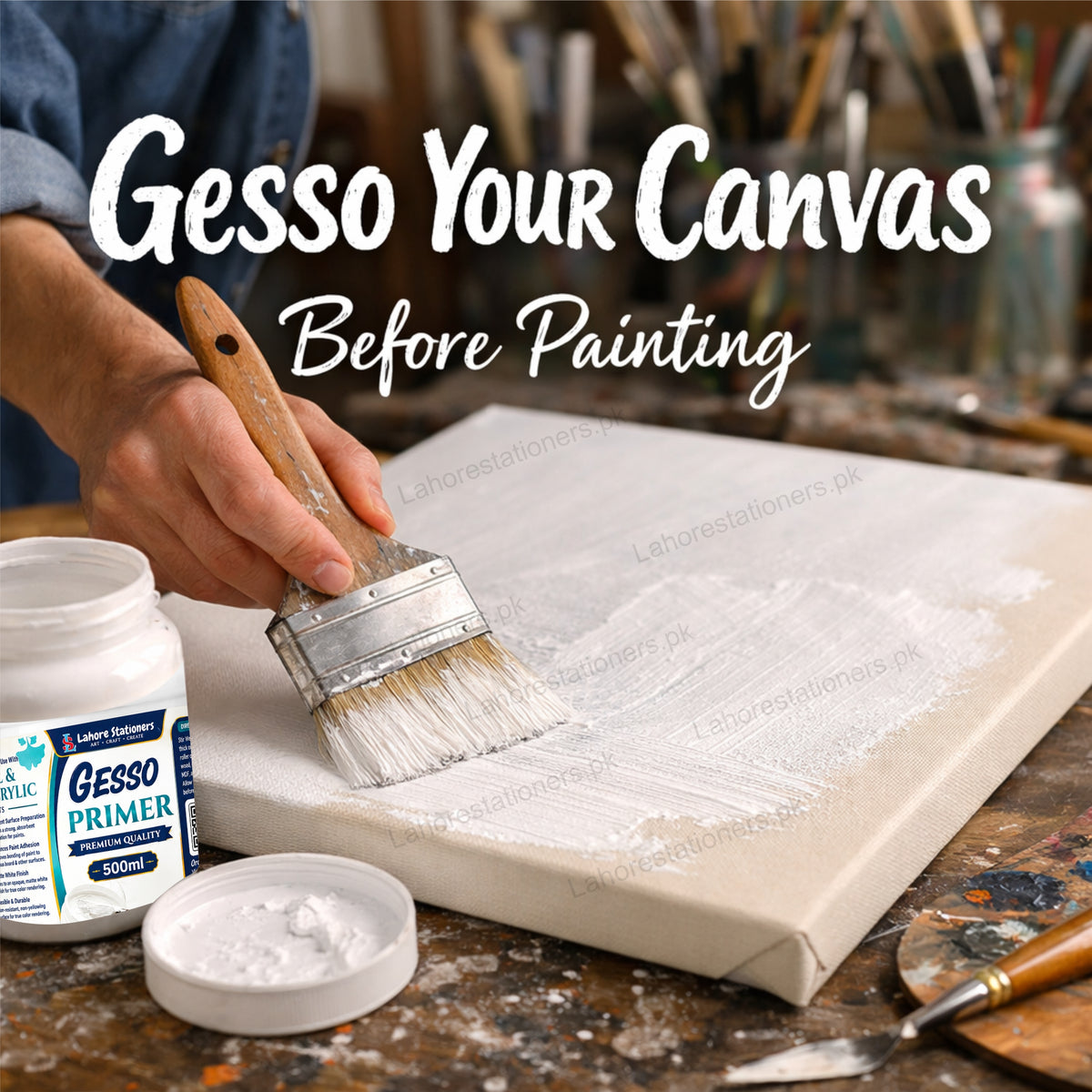 Gesso Primer for Acrylic & Oil Painting