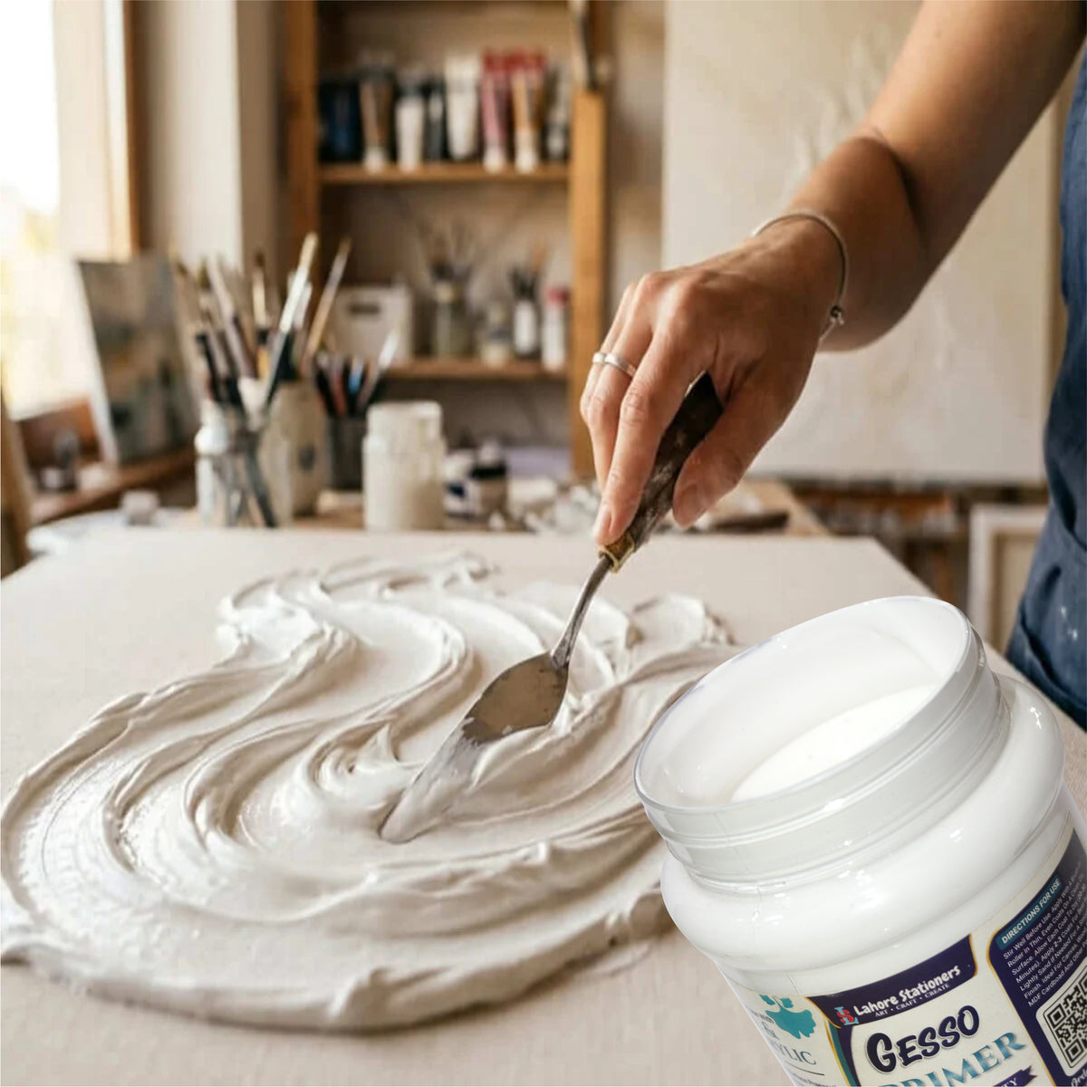 Gesso Primer 1500ml Jar Acrylic & Oil Painting