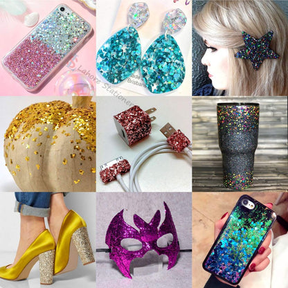 Glitter Bottles Pack Of 12 Pcs for Art And Craft Decoration