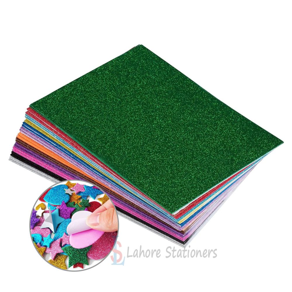 Glitter Foaming Sheets A4 Size Mix Colors Pack of 10 Sheets
