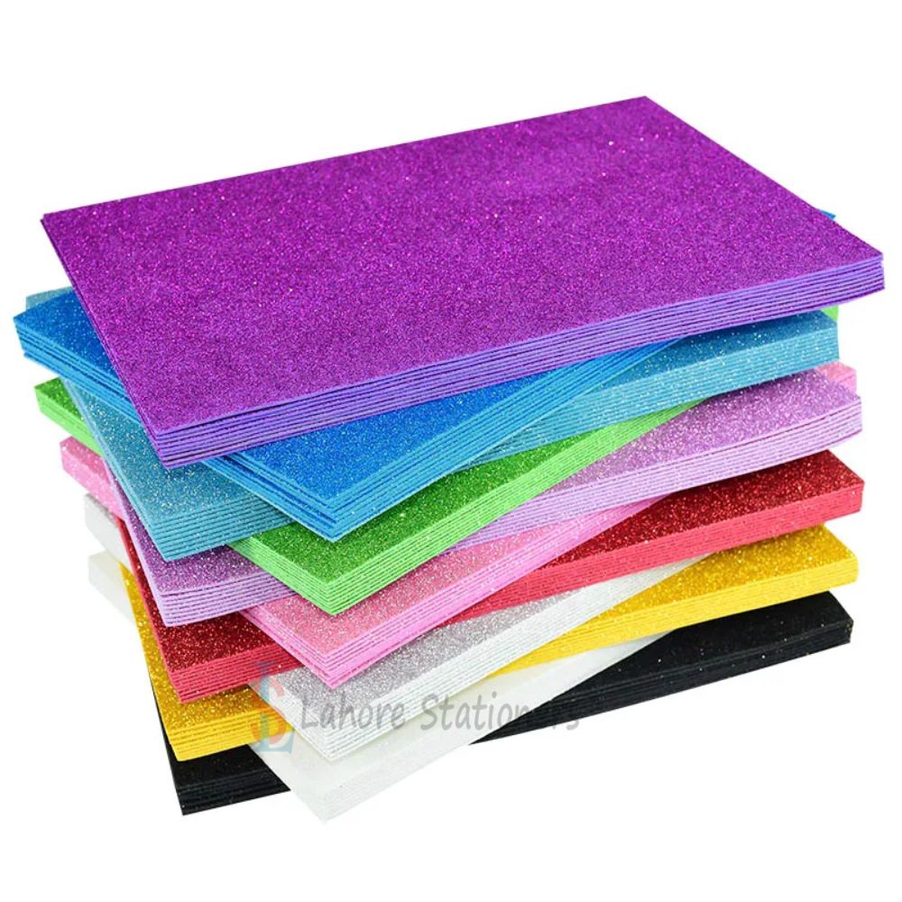 Glitter EVA Foaming Sheets A4 Size  Single Color Pack of 10 Sheets