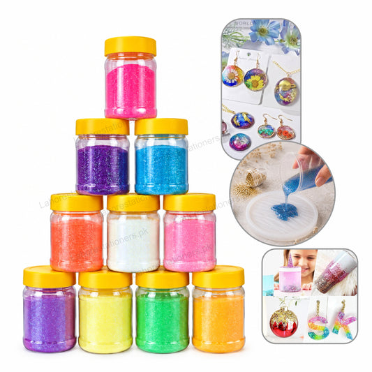 Fluorescent Glitter Jars for DIY Crafts, Resin Art & Decoration