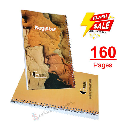 Global Register 160 Pages Imported Paper Broad line A4 Size Spiral Register