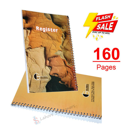 Global Register 160 Pages Imported Paper Broad line A4 Size Spiral Register