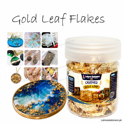 Gold Leaf Foil Flakes for Resin Art, Jewelry Making & Decorative Crafts