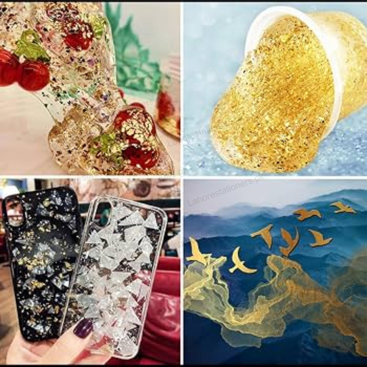 Gold Leaf Foil Flakes for Resin Art, Jewelry Making & Decorative Crafts
