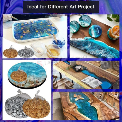 Golden Silver Stones For Crafting Decorations Epoxy Resin Silver