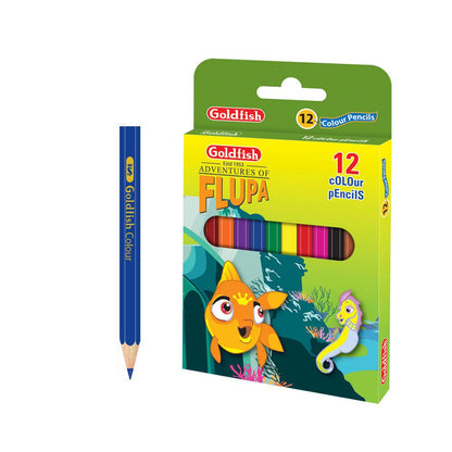 Goldfish 12 Color Pencil Half Size Pack for Kid