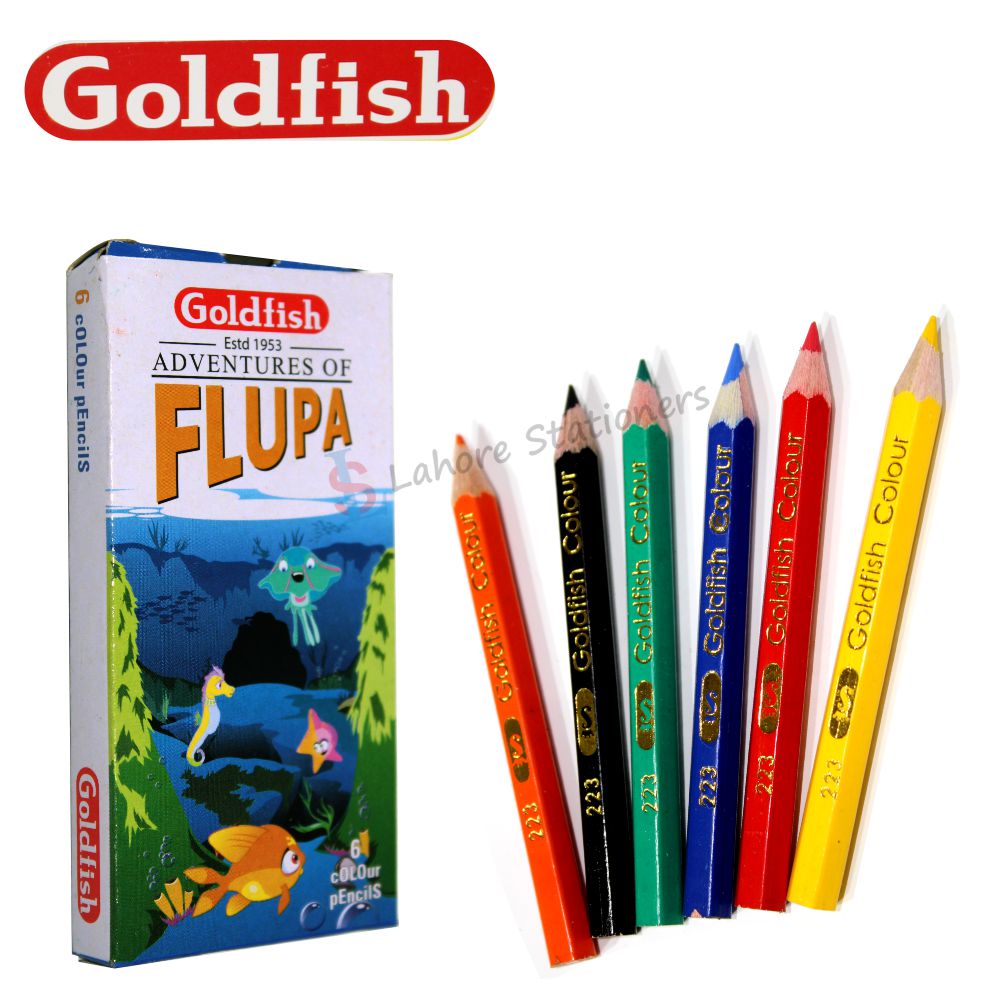 Goldfish Adventures Of Flupa Colour Pencil Half Size 6 Colours