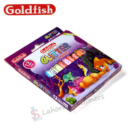 Goldfish Glitter Crayons 12 Pcs 9mm High Quality Crayons