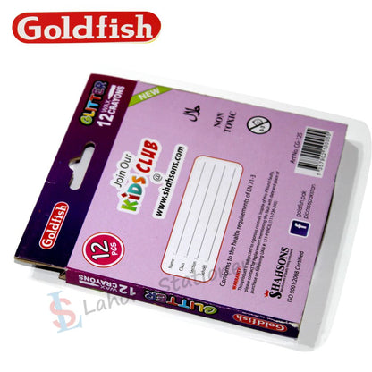 Goldfish Glitter Crayons 12 Pcs 9mm High Quality Crayons