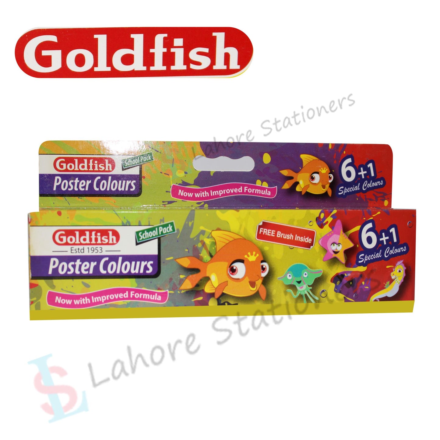 Goldfish Poster Colors 7 Pcs + Brush