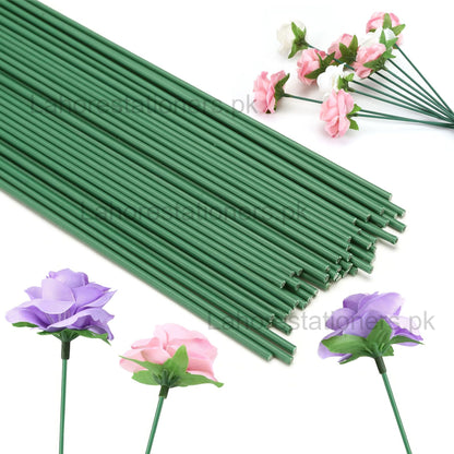 Green Bendable Floral Wire Stems for DIY Flowers, Bouquets & Wreaths