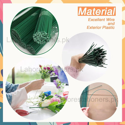 Green Bendable Floral Wire Stems for DIY Flowers, Bouquets & Wreaths