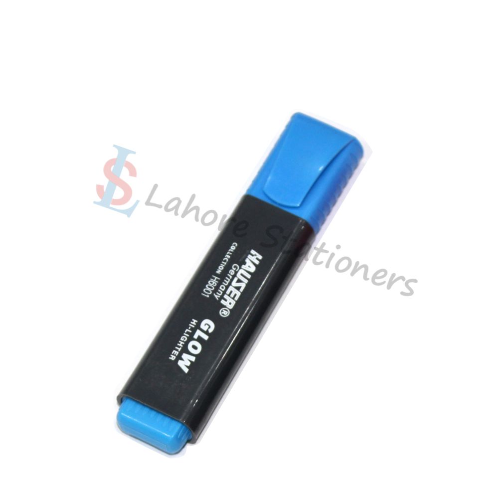 HAUSER Glow H6001 Chisel Tip ASSORTED Bright Colours Highlighter Single Piece - Sky Blue