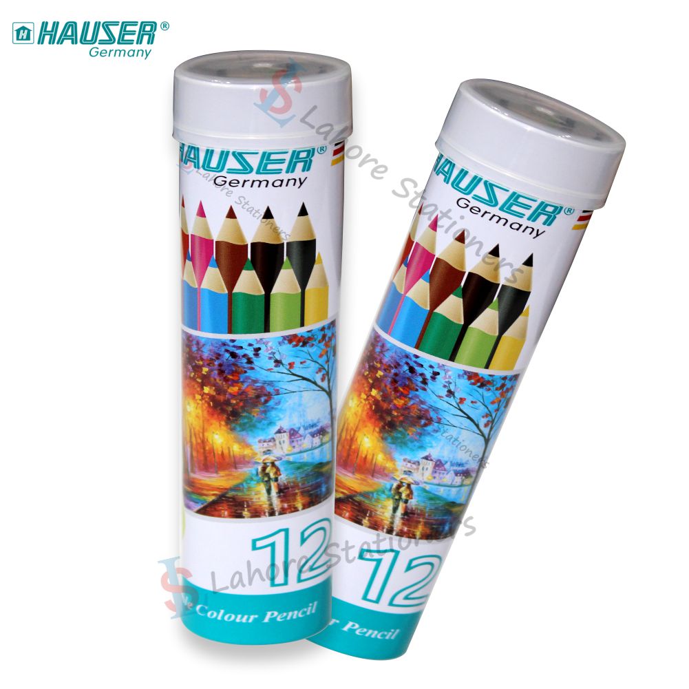 Hauser Erasable 12 Colour Pencils With Eraser High Quality Assorted Color