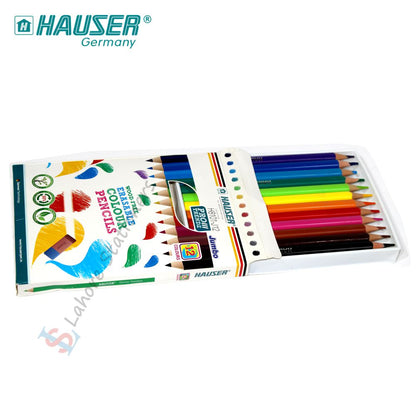 Hauser Jumbo Color Pencils Pack of 12 Erasable Colour Pencils Jumbo Size