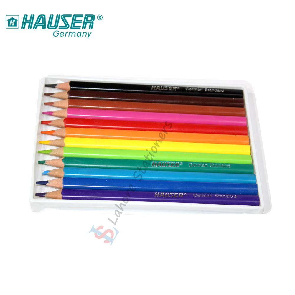 Hauser Jumbo Color Pencils Pack of 12 Erasable Colour Pencils Jumbo Size