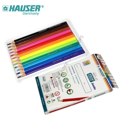 Hauser Jumbo Color Pencils Pack of 12 Erasable Colour Pencils Jumbo Size