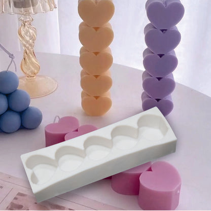 Heart Pillar Candle Silicone Mold