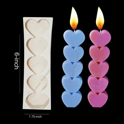 Heart Pillar Candle Silicone Mold