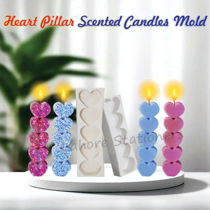 Heart Pillar Candle Silicone Mold
