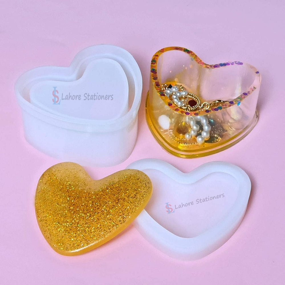 Different Shape Design Jewelry Storage Box Silicone Mold for Epoxy Resin, Candle Making, Concrete & Plaster DIY