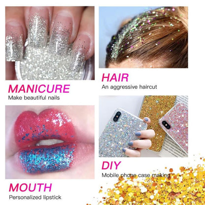 Glitter Set Different Type for Holographic Crafting Epoxy Resin  Fluorescent Glitter