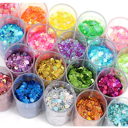 Glitter Set Different Type for Holographic Crafting Epoxy Resin  Fluorescent Glitter
