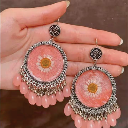 Jhumka Earrings Base Round Design Silver Pair