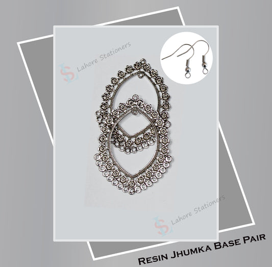 Jhumka Earrings Base Leaf Design Silver (Pair)