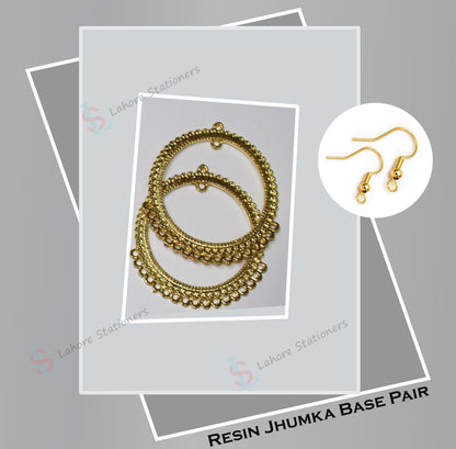 Jhumka Earrings Base Round Design Silver Pair