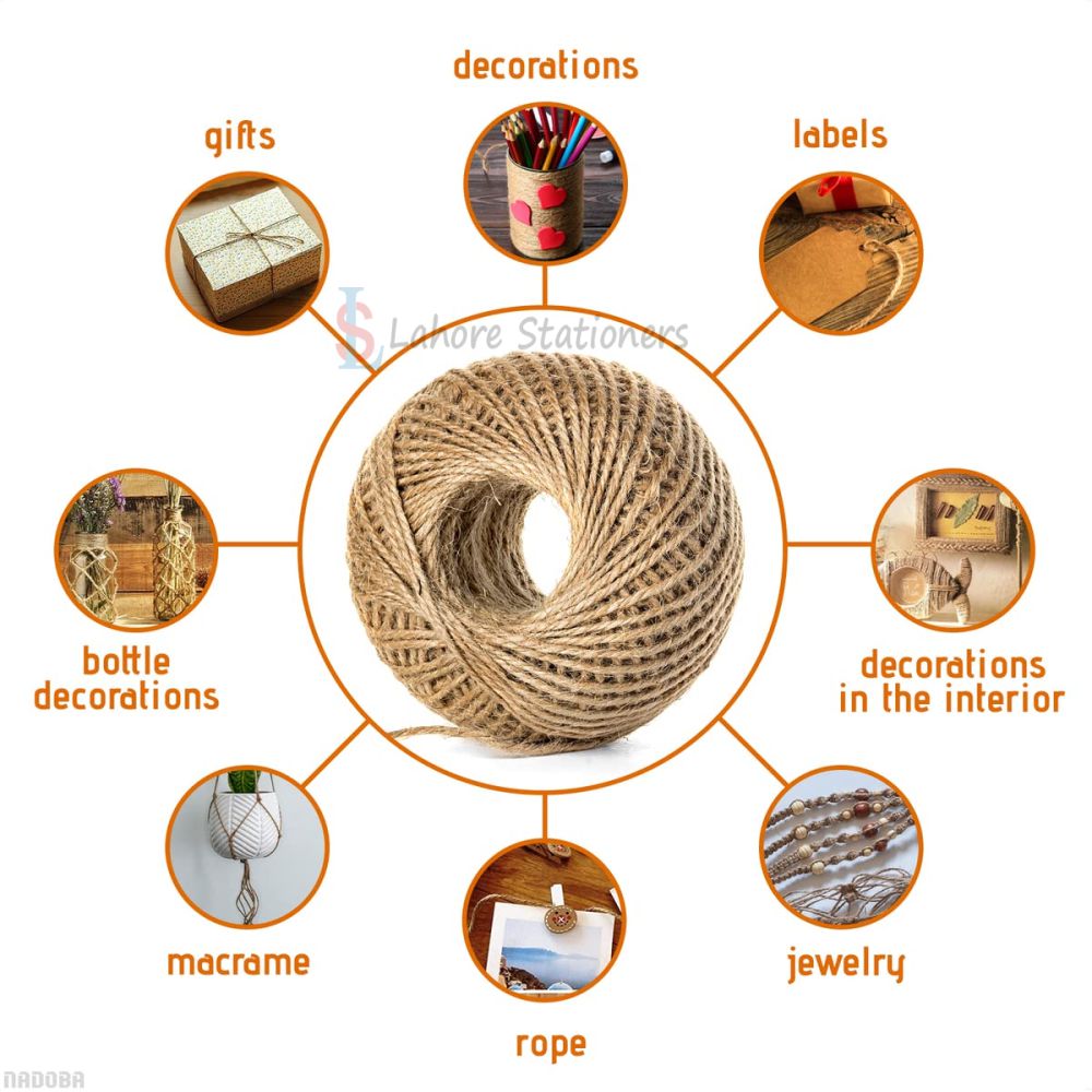 Jute Roll 2 Piece Thread Decor Supplies