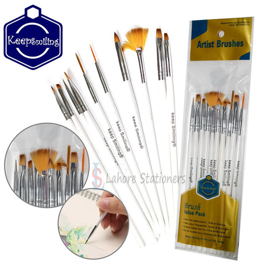 Keep Smiling 10 Pcs Drawing Paint Brush Set Value Pack