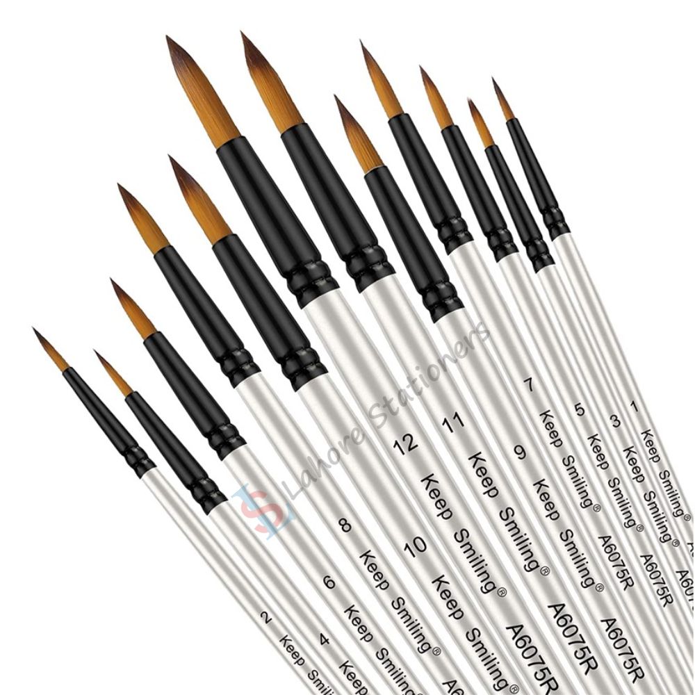 Keep Smiling Paint Brush 12Pcs Set Tip Round