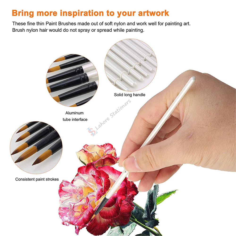 Keep Smiling Paint Brush 12Pcs Set Tip Round