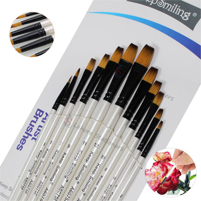 Keep Smiling High Quality Flat Brush Set 12pcs