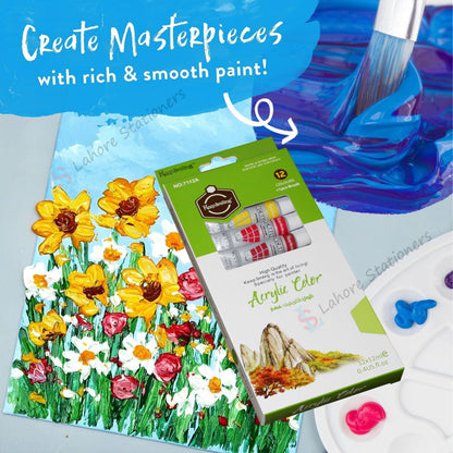 Keep Smiling Acrylic Colour Paints Pack of 12