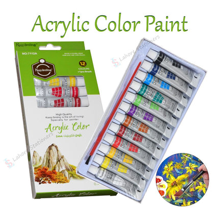 Keep Smiling Acrylic Colour Paints Pack of 12