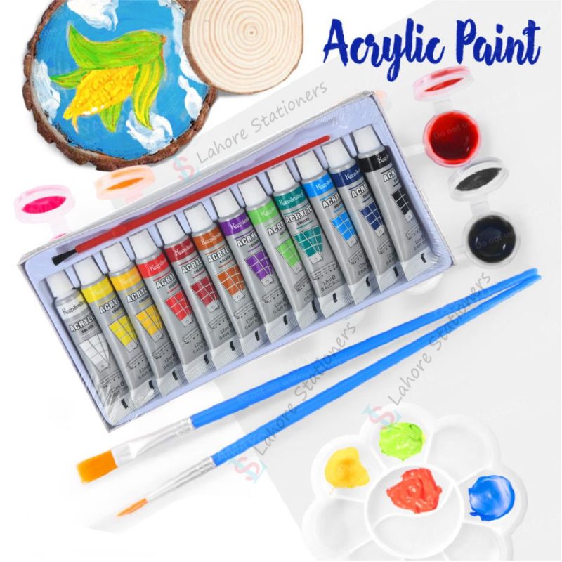 Keep Smiling Acrylic Colour Paints Pack of 12