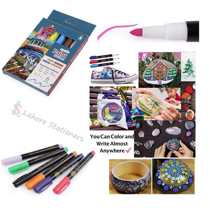 Keep Smiling Acrylic Paint Markers Set 6 Pieces Color Markers